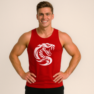 Combat Red Tank Top Photoshoot