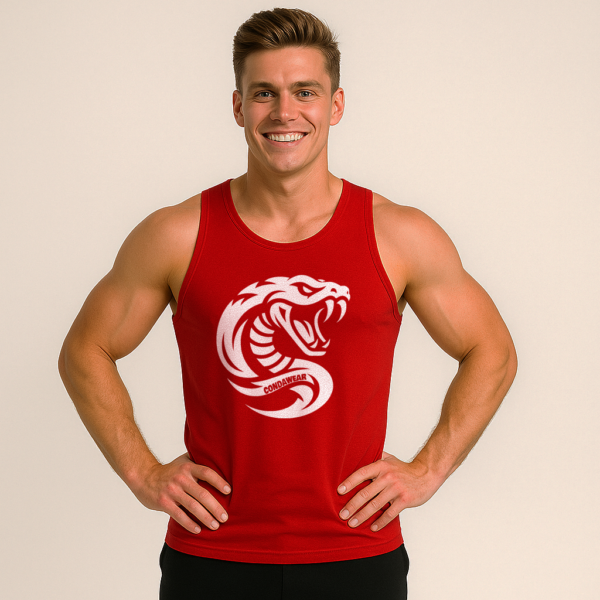 Combat Red Tank Top Photoshoot