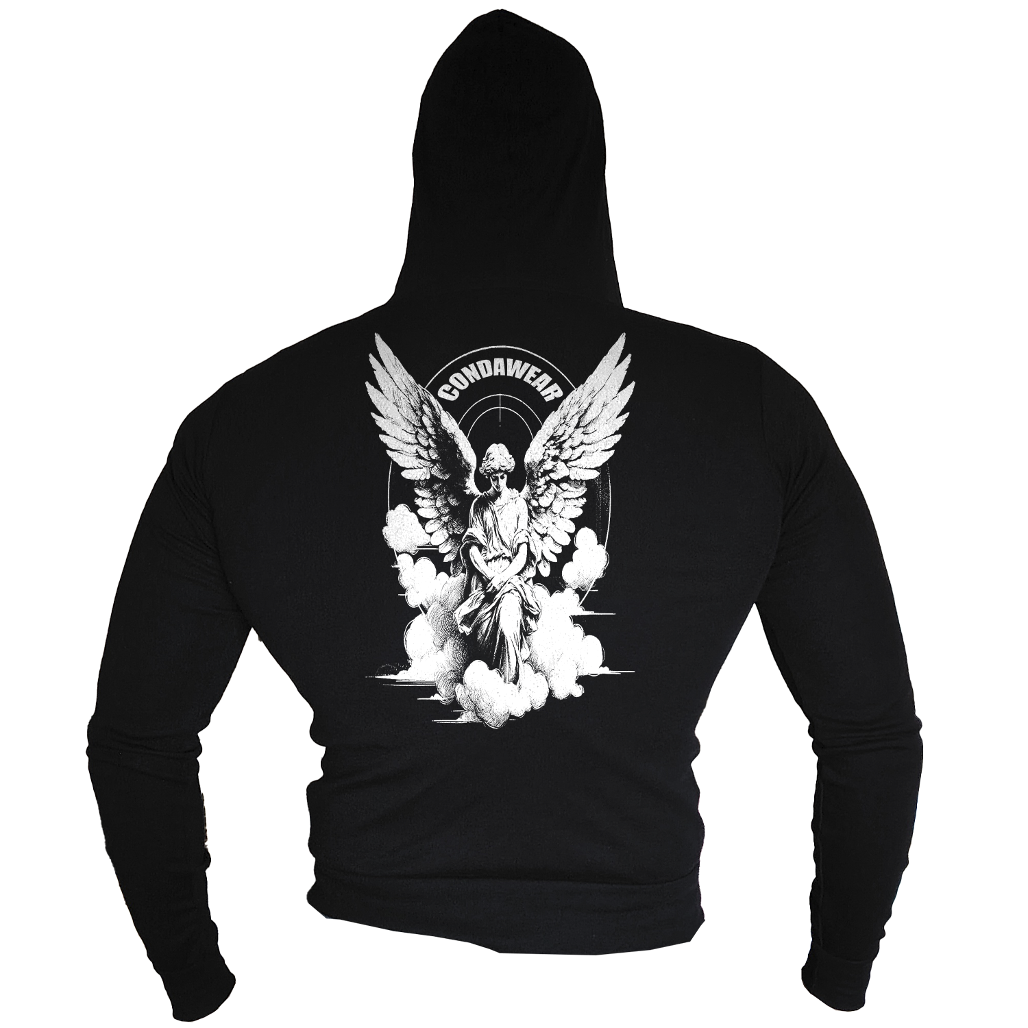 Black Zipper Hoodie Back 1