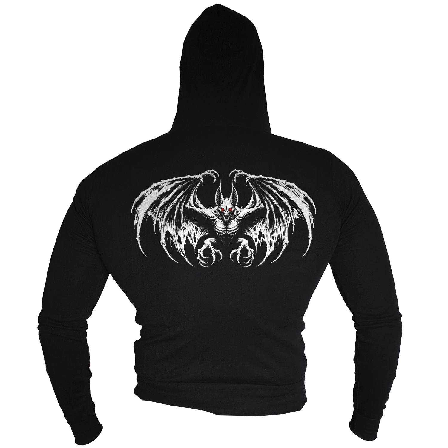 Black Zipper Hoodie Back Nightmare