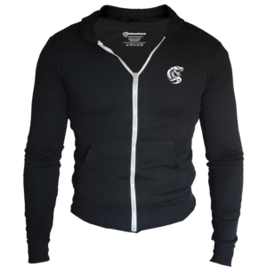 Black Zipper Hoodie Front Condawear