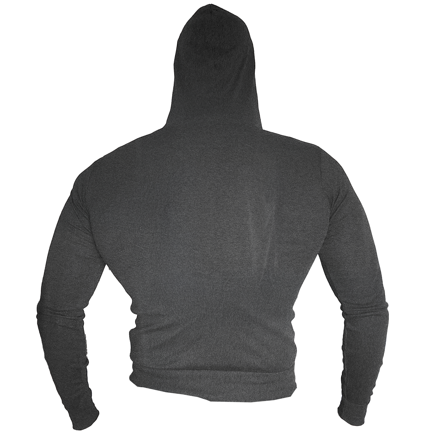 Grey Zipper Hoodie Back