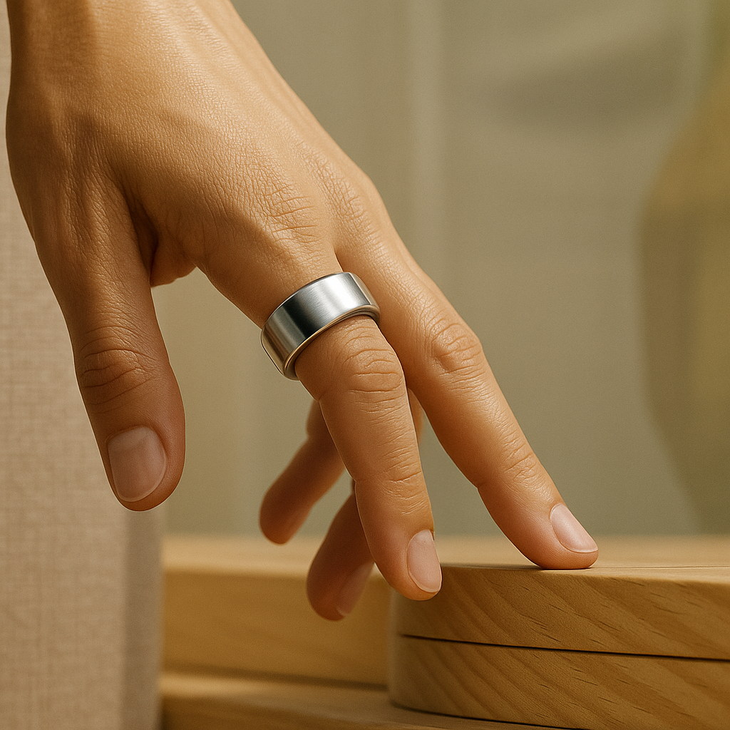 Condawear Smart Ring Silver On Hand